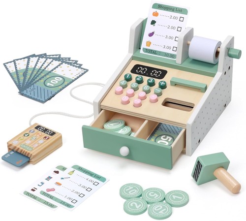 Wooden toy cash - wooden,